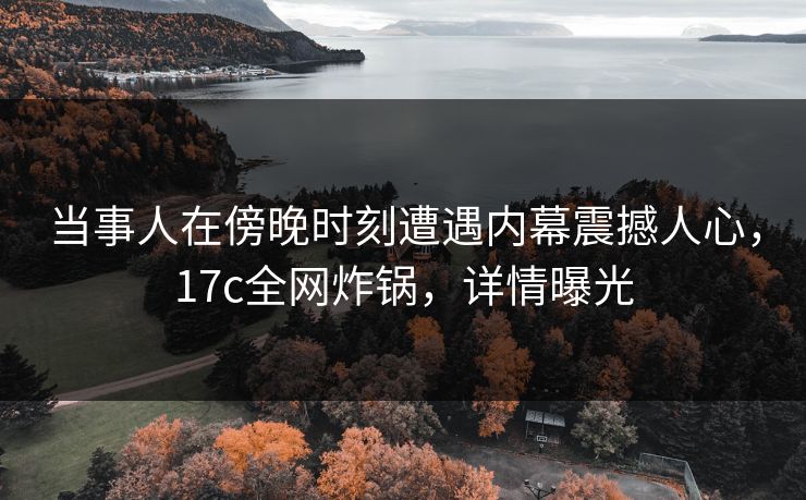 当事人在傍晚时刻遭遇内幕震撼人心,17c全网炸锅,详情曝光