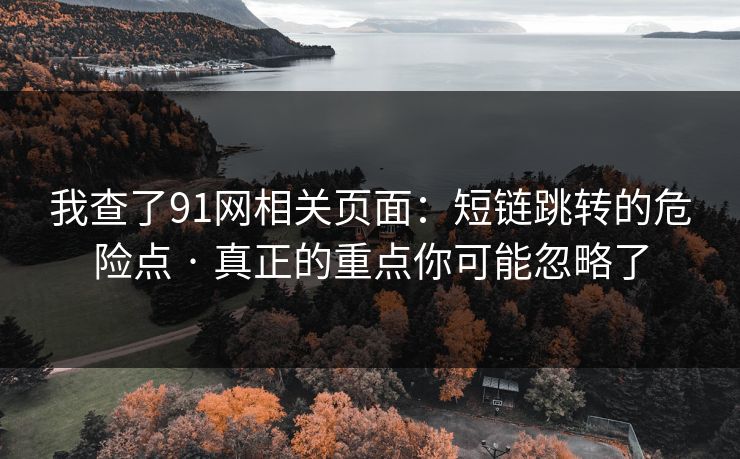 我查了91网相关页面：短链跳转的危险点 · 真正的重点你可能忽略了